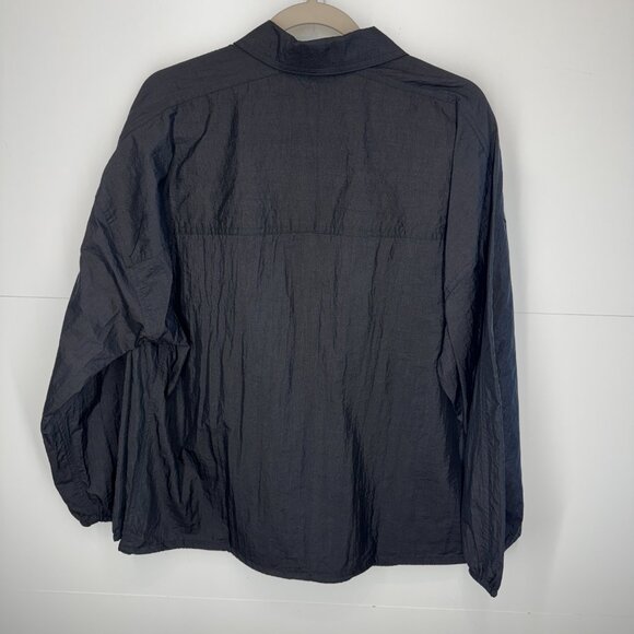 NWOT Athleta Lunar Shine Button Down Shirt in Black - Picture 3 of 11